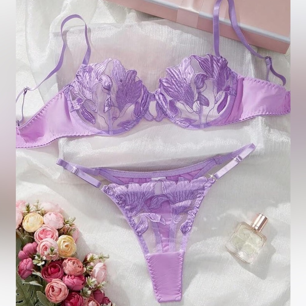 Lily Love Amethyst - Underwire Bra & Panty Set by SilkRose Lingerie